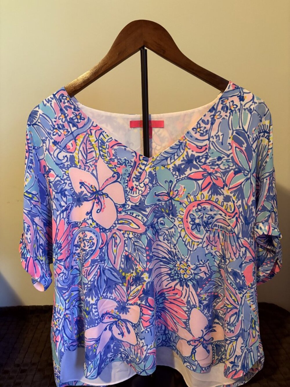 Lilly Pulitzer Casden Top Pop Up Got Your Back Print Size Medium